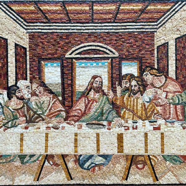 LAST SUPPER MOSAIC - Christian Mosaic Art - Religious Statement Art - Christ Mosaic - Handmade Tile Mosaic - Last Supper Reproduction