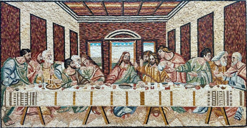 LAST SUPPER MOSAIC - Christian Mosaic Art - Religious Statement Art - Christ Mosaic - Handmade Tile Mosaic - Last Supper Reproduction