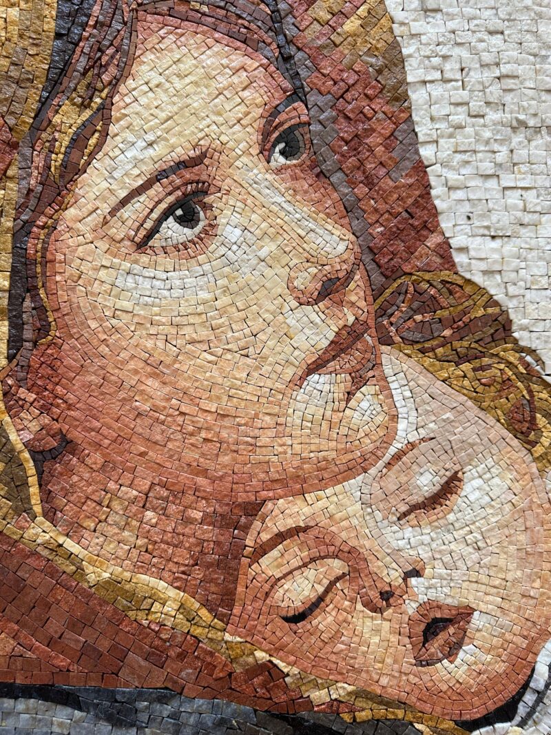 Mosaic Artwork - Mother and Child - Wall Decoration - Handmade from Natural Stone & Marble - Unconditional Love - Mosaic Tile Art - Decor - Image 2