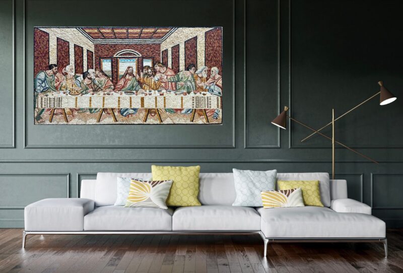 LAST SUPPER MOSAIC - Christian Mosaic Art - Religious Statement Art - Christ Mosaic - Handmade Tile Mosaic - Last Supper Reproduction - Image 3