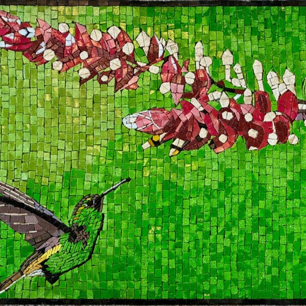 Green Hummingbird Mosaic Art - Handmade Stone Wall Art - Tropical Vibes - Vibrant Colors - Indoor/Outdoor Decoration - Unique Home Decor