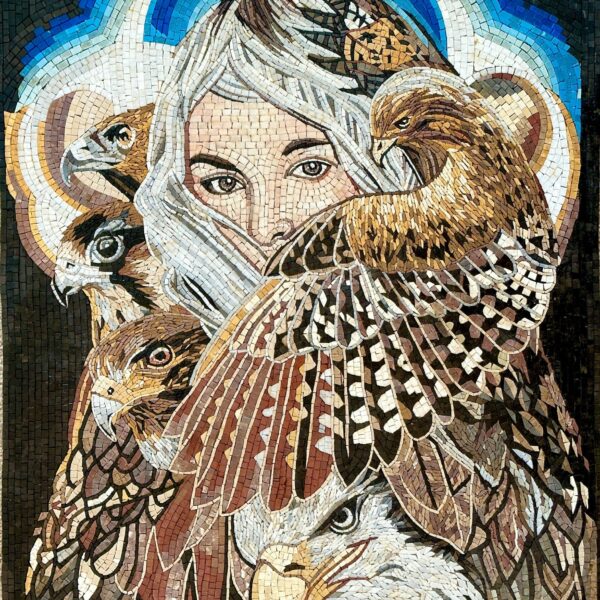 MOSAIC ARTWORK - Spirit of the West - Handmade Wall Art - Natural Stone Mural - Mosaic Tiles - Detailed Work - Unique Home Decoration