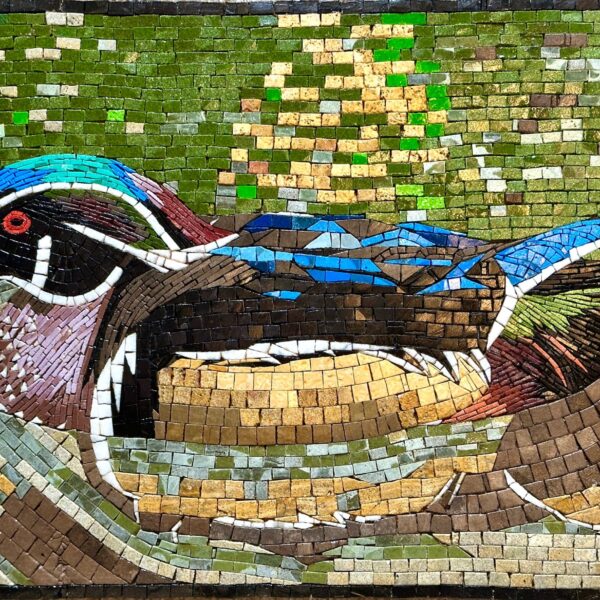 Wood Duck - Handmade Mosaic Wall Art - Natural Stone & Marble Mural - Kitchen Backsplash - Home Decoration - Patio Accent - Indoor Wall Art