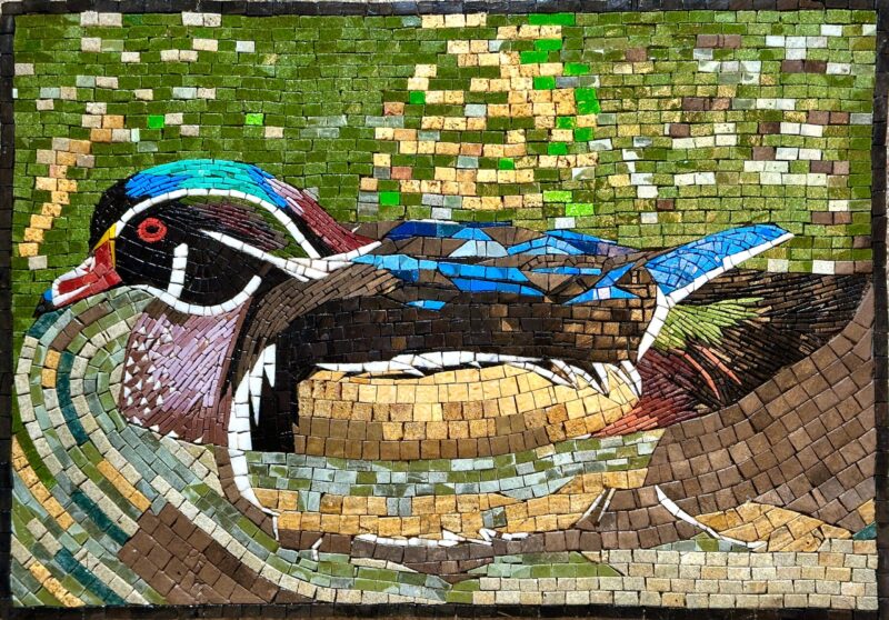 Wood Duck - Handmade Mosaic Wall Art - Natural Stone & Marble Mural - Kitchen Backsplash - Home Decoration - Patio Accent - Indoor Wall Art
