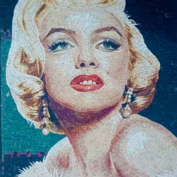 MARILYN MONROE - Mosaic Artwork - Marble & Natural Stone - Handmade Wall Hangings - Unique Mosaic Tile Art - Adjustable Size