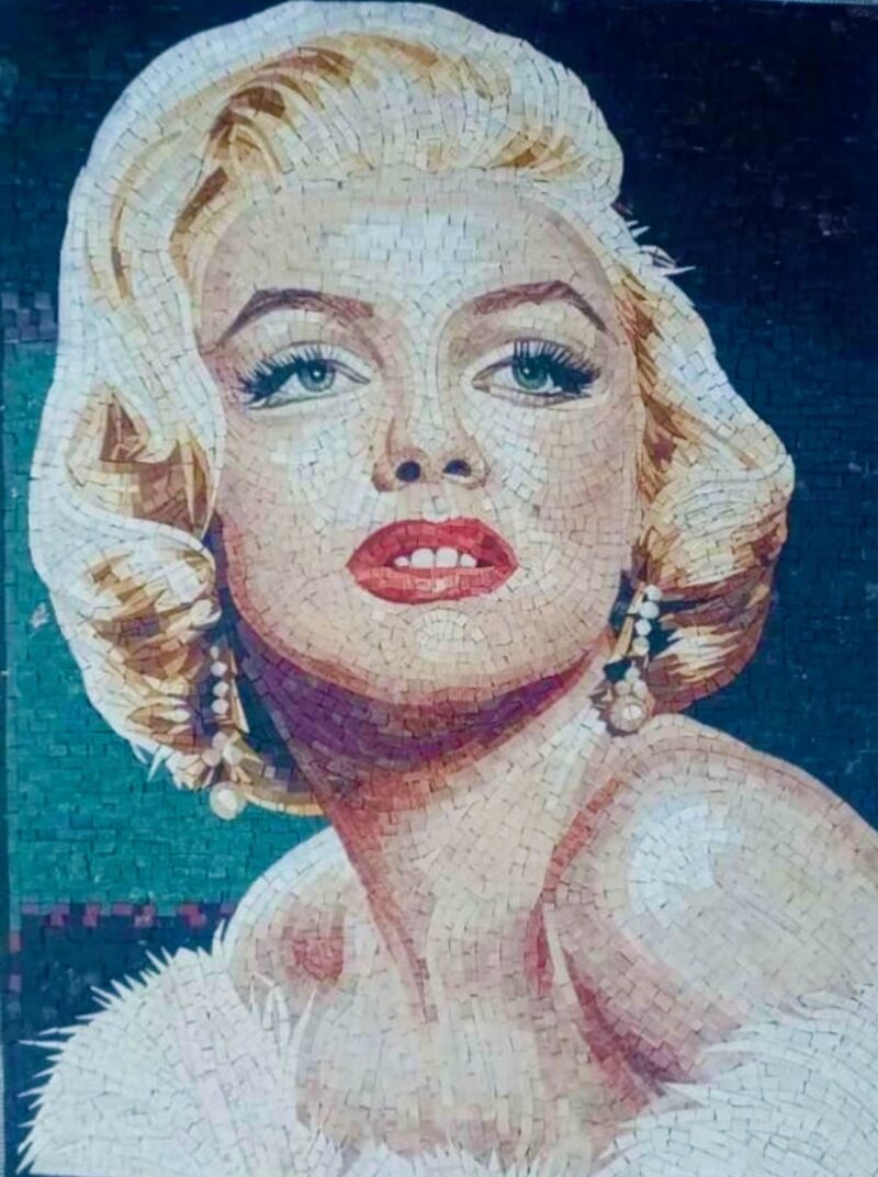 MARILYN MONROE - Mosaic Artwork - Marble & Natural Stone - Handmade Wall Hangings - Unique Mosaic Tile Art - Adjustable Size