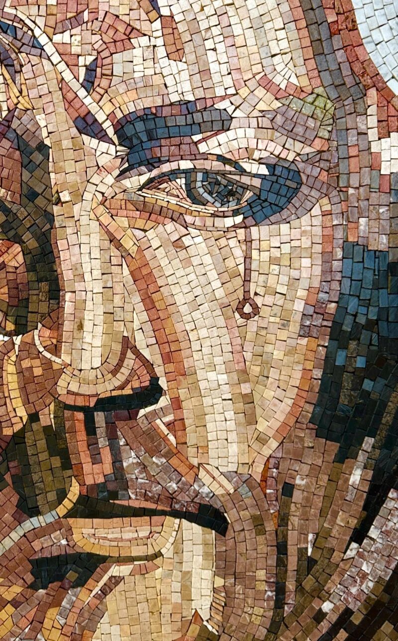 RELIGIOUS MOSAIC - Jesus Praying - Handmade Wall Art - Natural Stone - Christian Art - Custom Size - Mosaic Tile Art - Creative Design - Image 2