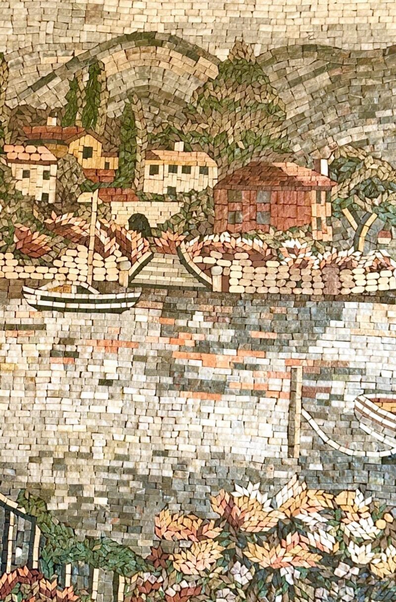Cozy European Village - Handmade Mosaic Art - Marble and Stone - Wall Decoration - Custom Sizes - Image 2