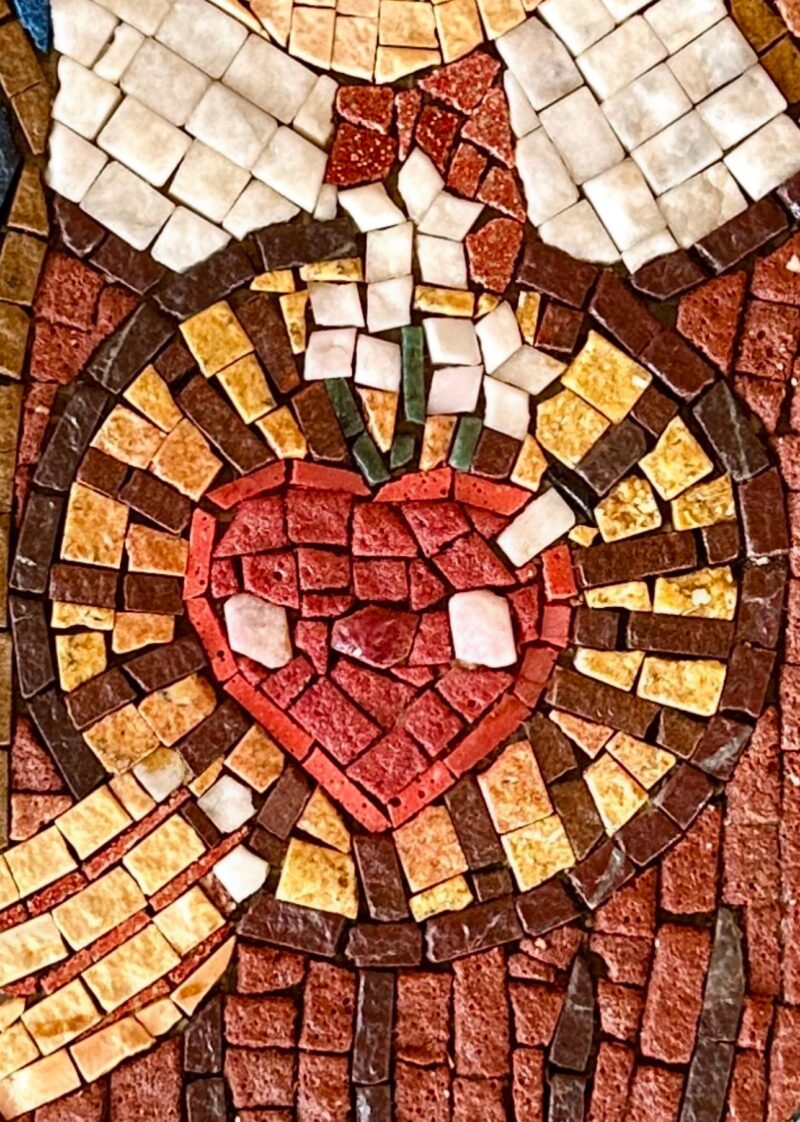 Mother of God MP OY - Handmade Religious Mosaic Art - Natural Stone and Marble - Christian Wall Art - Custom Size - Image 2