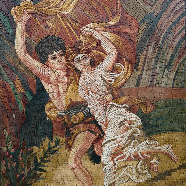 The Storm Reproduction - Mosaic Tile Art - Natural Stone & Marble - Elegant Home Decor - Handmade Wall Art - Custom Size - Indoor/Outdoor