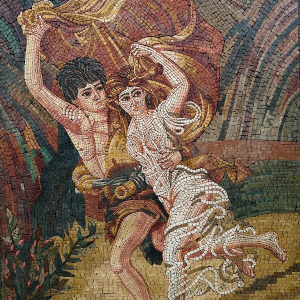 The Storm Reproduction - Mosaic Tile Art - Natural Stone & Marble - Elegant Home Decor - Handmade Wall Art - Custom Size - Indoor/Outdoor