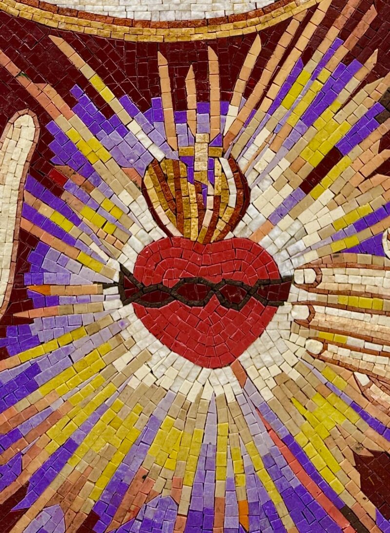 Jesus With Glowing Heart - Religious Handmade Mosaic - Wall Art and Home Decoration - Vibrant Colors - Custom Size - Mosaic Tile Art - Image 2