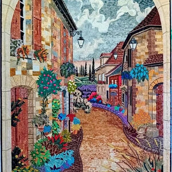 Outside My Window - Handmade Mosaic Art - Home Decoration - Summer and Spring Vibes - Mosaic Tile Art - Natural Stone - Customized - Vibrant