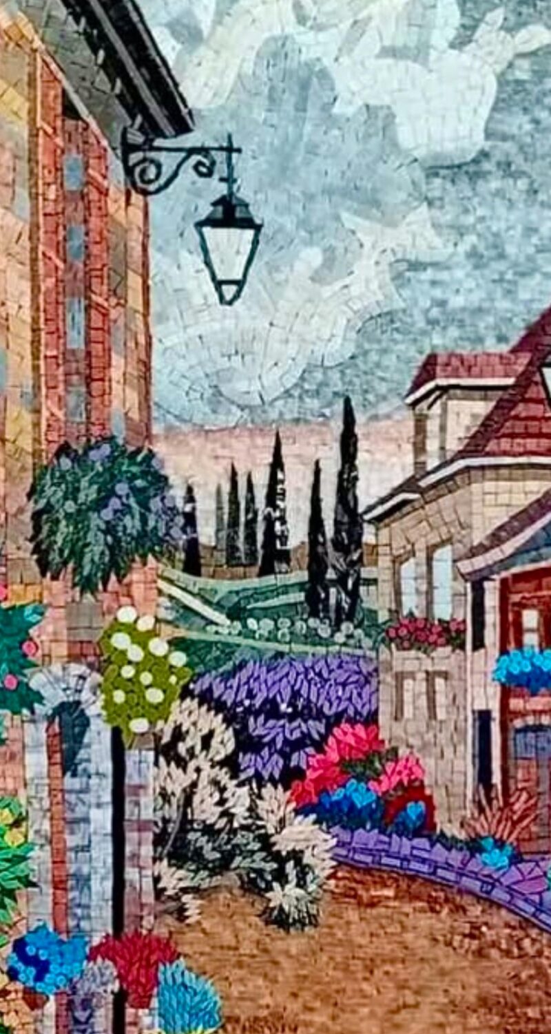 Mosaic Art - Outside My Window - Home Decoration - Spring and Summer Vibes -  Stone Mosaic Tiles - Customized - Vibrant Colors - Marble - Image 7