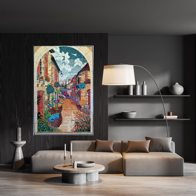Mosaic Art - Outside My Window - Home Decoration - Spring and Summer Vibes -  Stone Mosaic Tiles - Customized - Vibrant Colors - Marble - Image 8