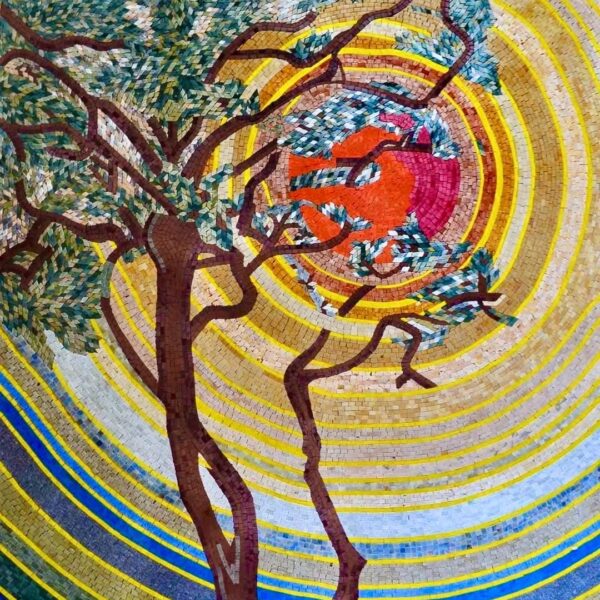 Handmade Mosaic Art - Summer Sun - Natural Stone - Home Decoration