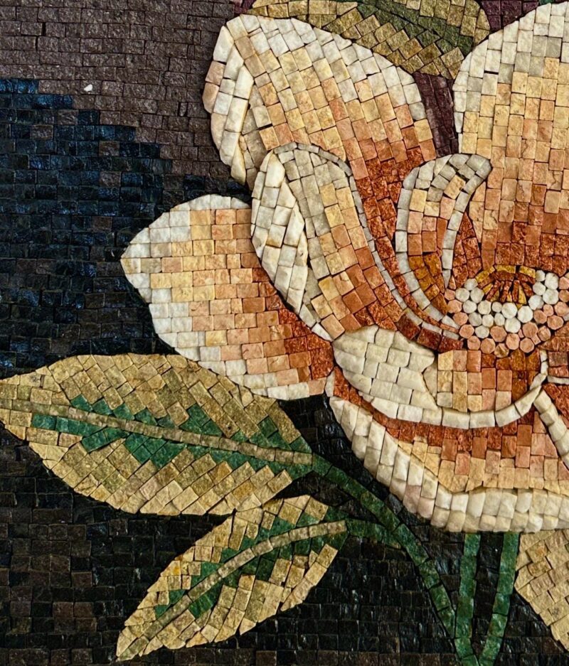 Floral Mosaic Wall Art - Flower Decoration - Natural Stone - Indoor/Outdoor - Living Room or Garden - Can be Customized to Any Size - Image 2