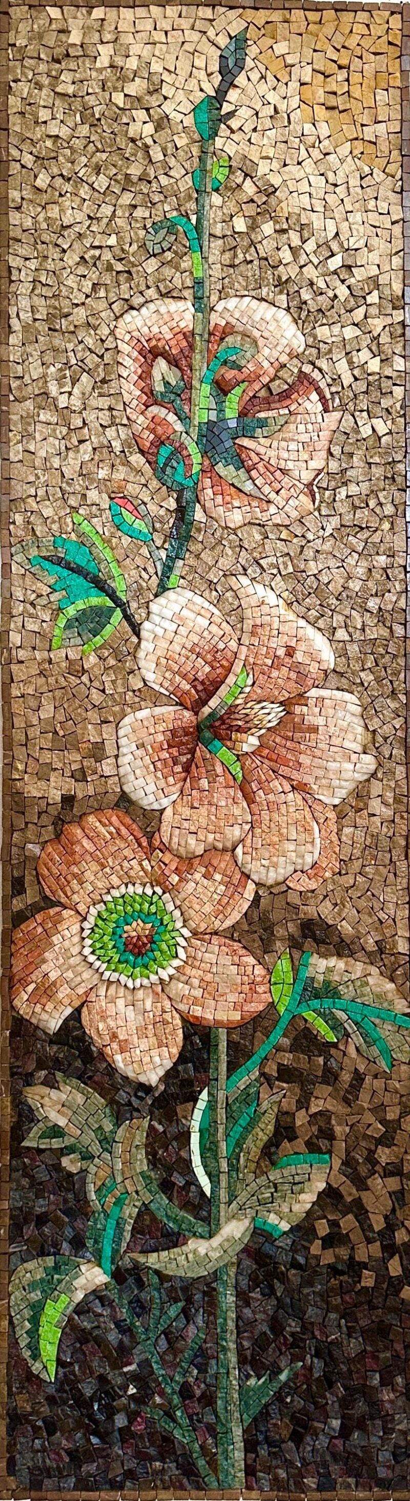 Minimalistic Flower - Handmade Wall Art - Natural Stone - Elegant Design - Home Decoration