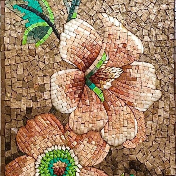 Minimalistic Flower - Handmade Wall Art - Natural Stone - Elegant Design - Home Decoration