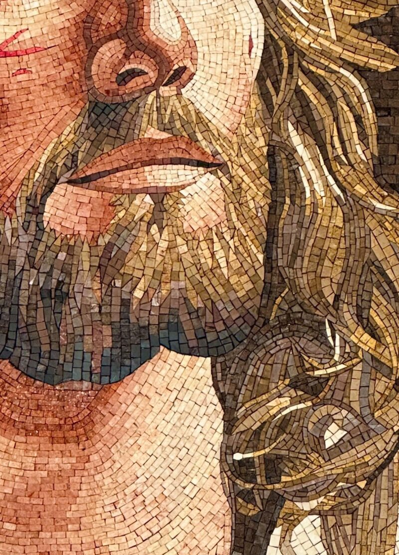 Jesus Christ Mosaic - Religious Handmade Wall Art - Natural Stone - Home Decoration - Elaborate Detail - Custom Size - Image 3