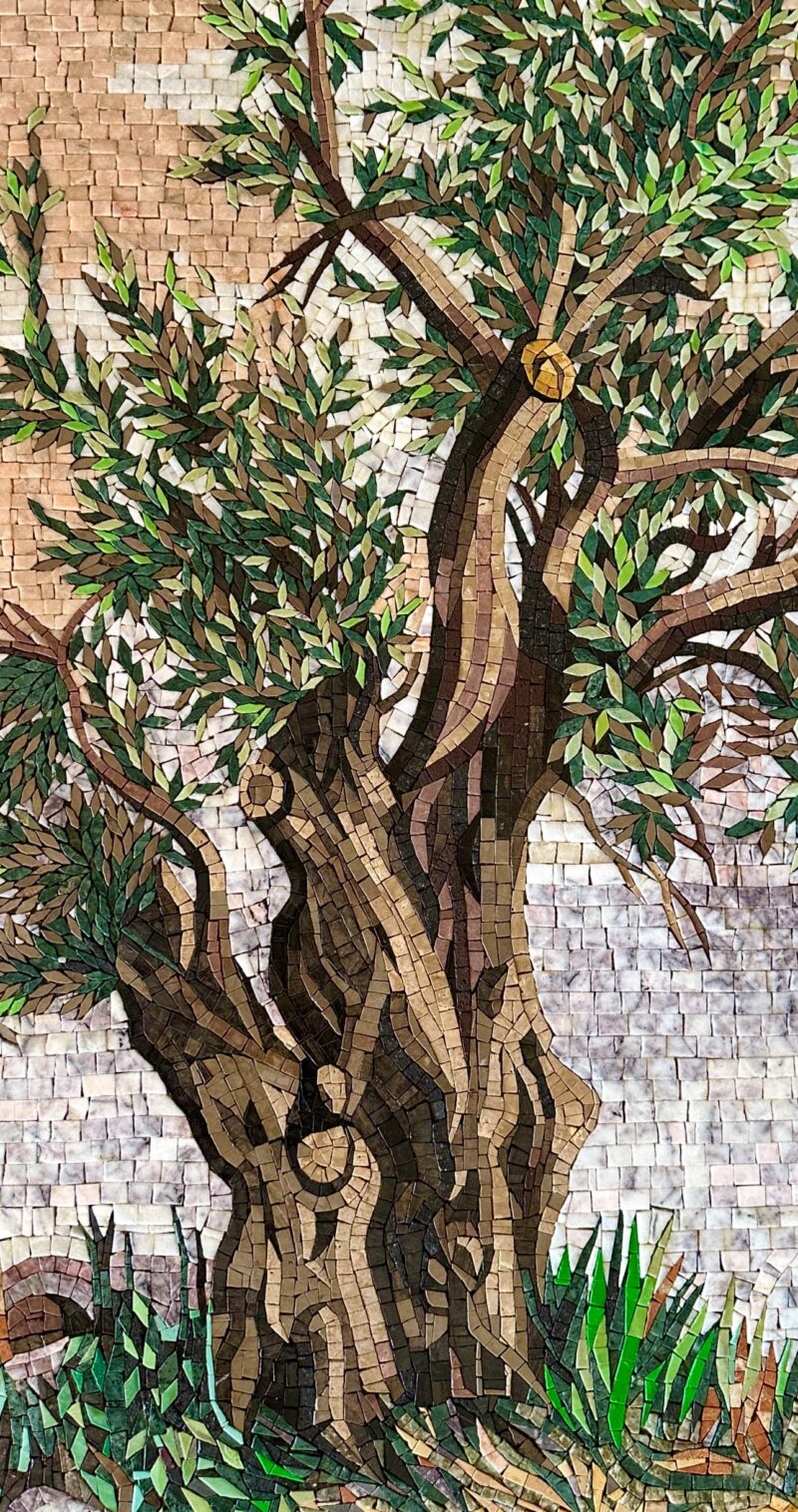 Olive Tree - Natural Stone Wall Art - Handmade Mosaic Tile Art - Custom Size - Artwork for Home Decor - Image 3