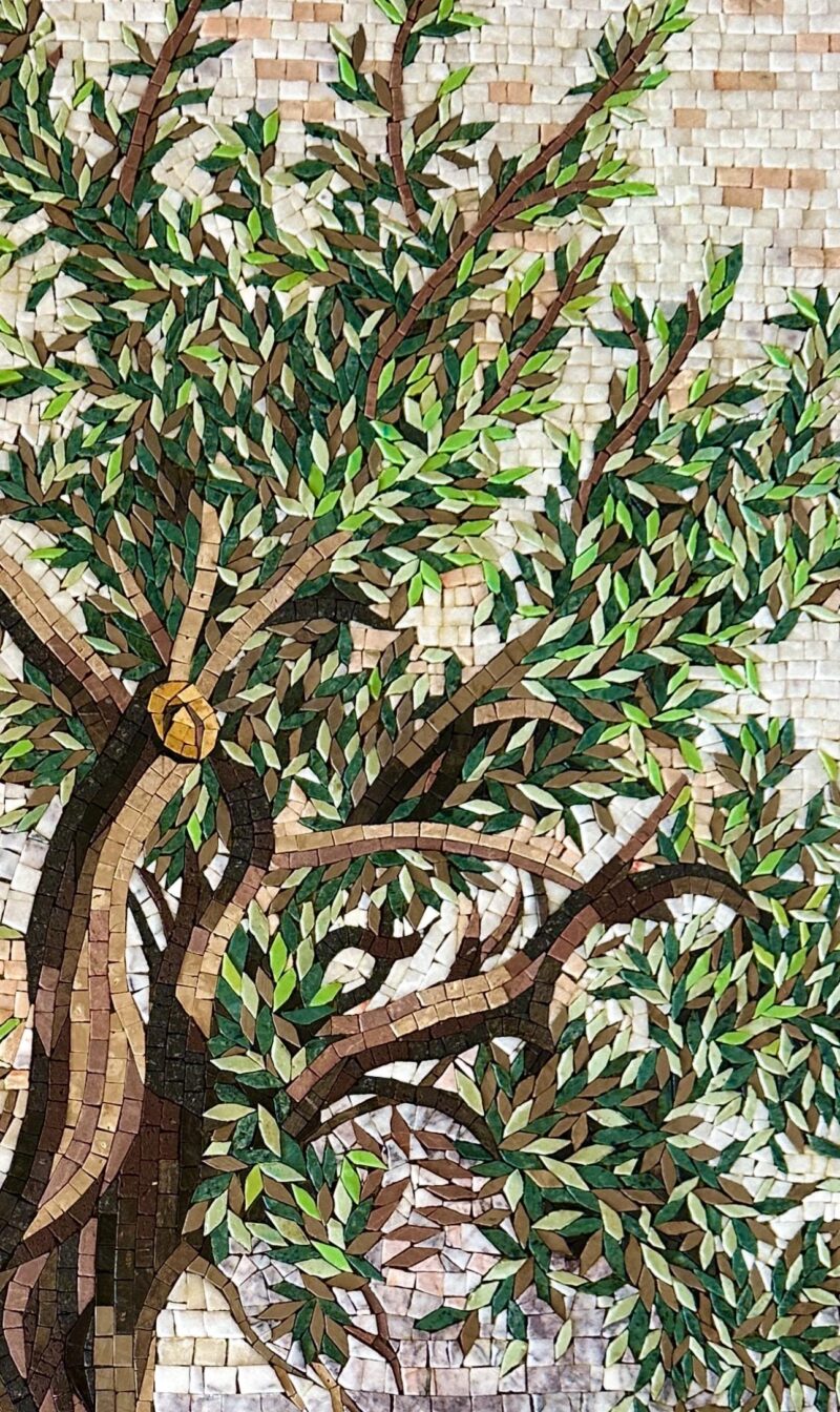 Olive Tree - Natural Stone Wall Art - Handmade Mosaic Tile Art - Custom Size - Artwork for Home Decor - Image 4
