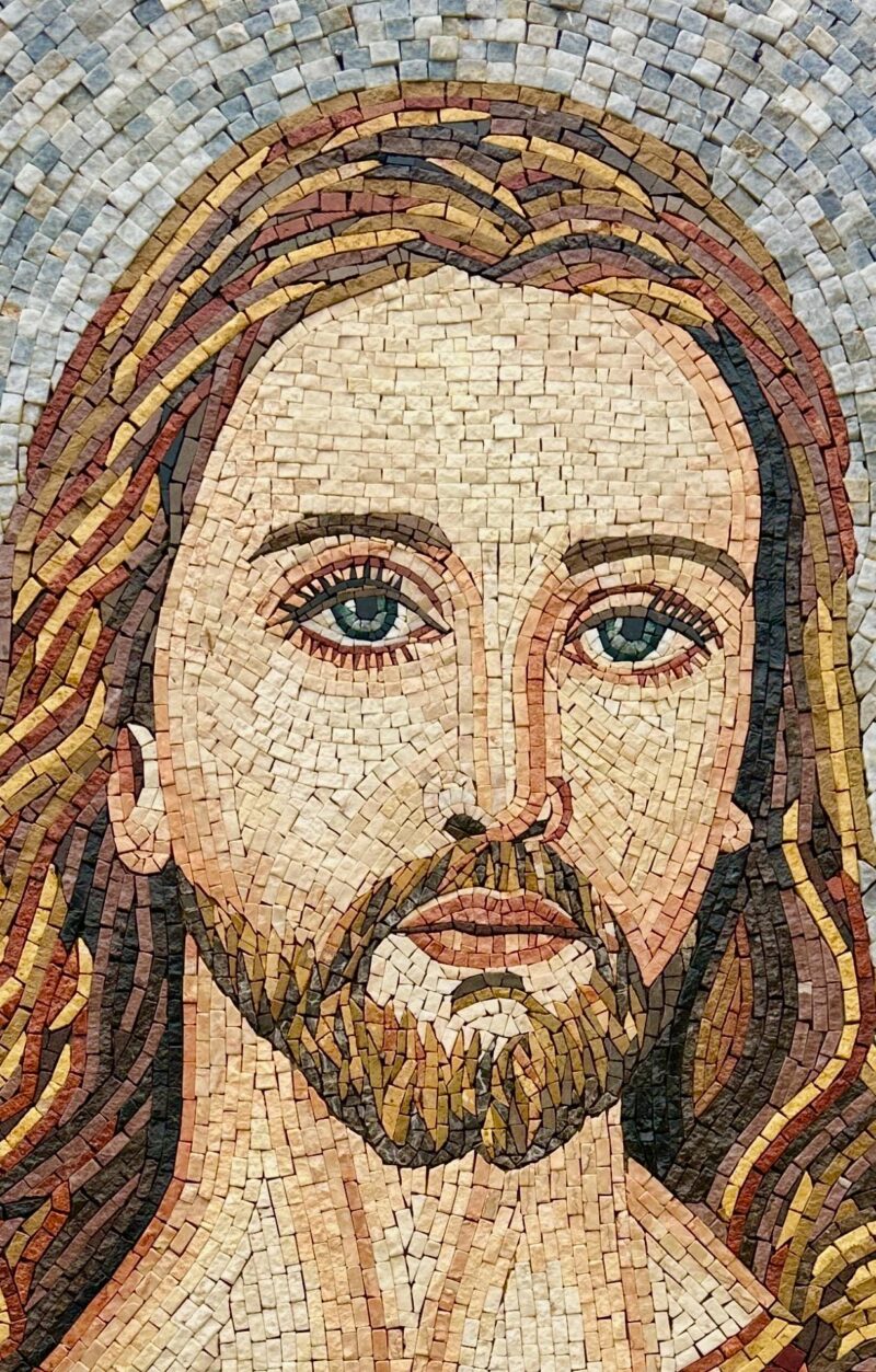 Jesus With Glowing Heart - Religious Handmade Mosaic - Wall Art and Home Decoration - Vibrant Colors - Custom Size - Mosaic Tile Art - Image 4