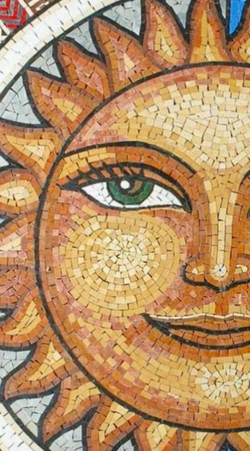 MOSAIC ART MEDALLION | Sun & Moon | Natural Stone | Mosaic Tiles | Home Decoration | Colorful Art | Adjustable Size | Stone Mosaic Accent - Image 2
