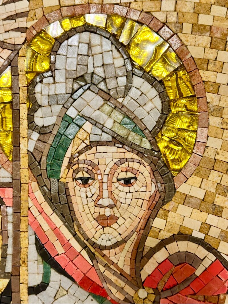 St. George Defeating the Dragon - Religious Mosaic Wall Art - Handmade Natural Stone Mural - Unique Icon - Custom Sizes - Image 4