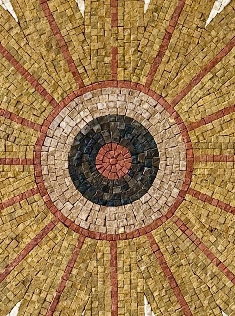 MOSAIC ARTWORK | Sun Medallion | Natural Stone | Mosaic Tiles | Home Decoration | Stone Mosaic Accent | Custom Size | Entry Hall Decoration - Image 2