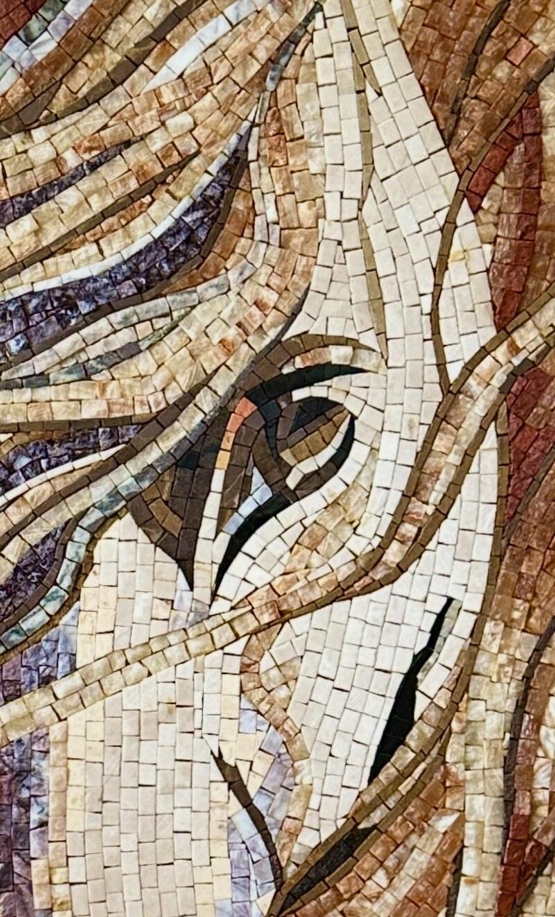 MOSAIC TILE ART - Wild White Horse - Inside/Outside - Handmade Mosaic Art - Home Decoration - Unique Art - Custom Sizes - Patio Design - Image 5