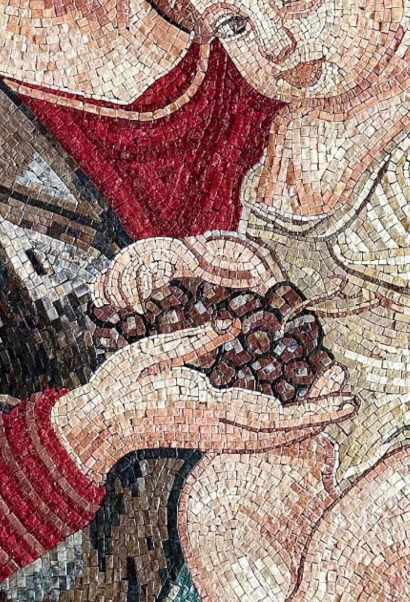 RELIGIOUS MOSAIC ART - Jesus and the Virgin Mary (with grapes) Natural Stone - Mosaic Tile - Wall Home Decor - Religious Icon - Decoration - Image 3