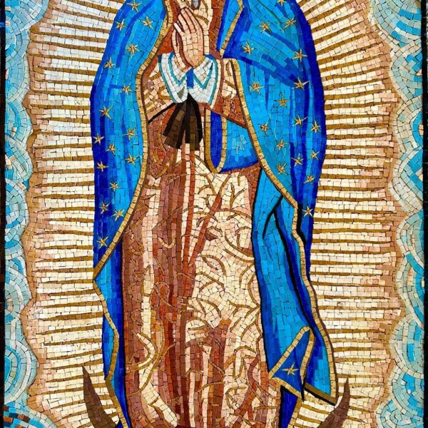 Our Lady of Guadalupe - Religious Mosaic Art - Handmade Wall Art - Virgin of Guadalupe - Marble and Stone Tiles - Home Decor - Mosaic Tile