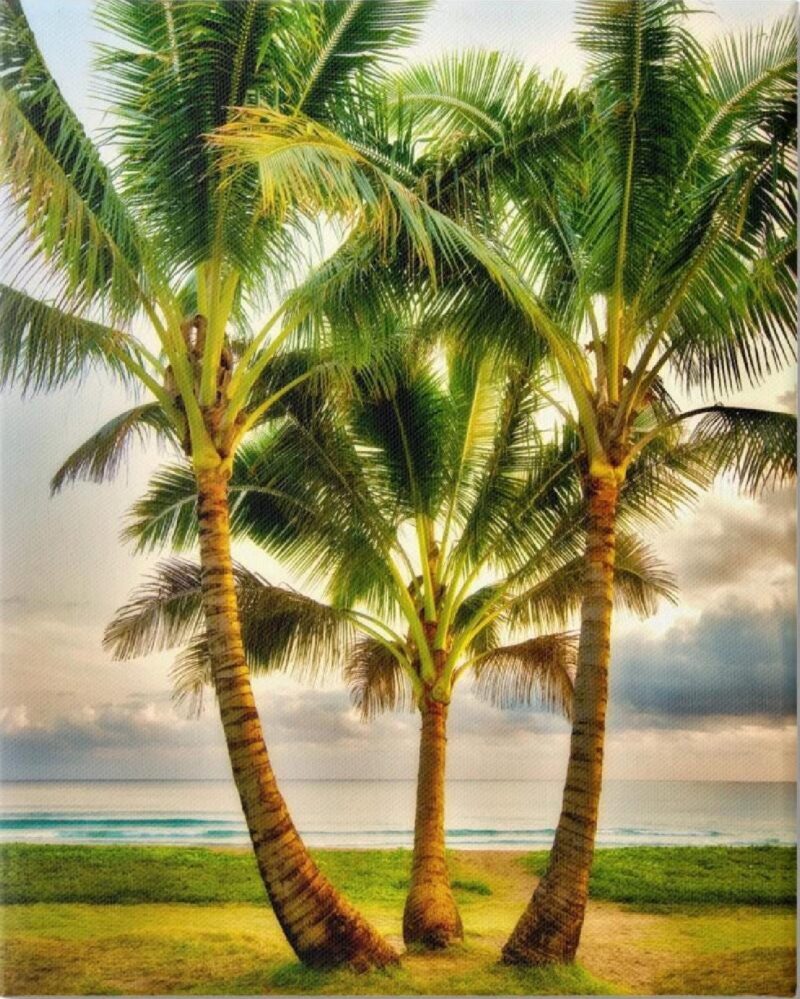 Mosaic Wall Art - Palm Trees on the Beach - Handmade Mosaic Tile Art