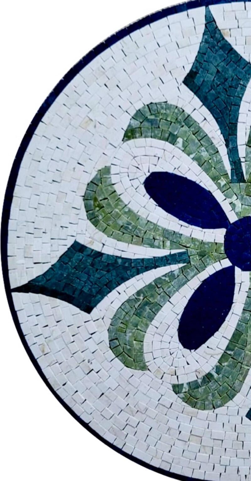Medallion Decor - 24” Handmade Mosaic Art - Floor Mosaic Tiles - Home Decoration - Mosaic Tile Art - Customization & Sizes Available - Image 2
