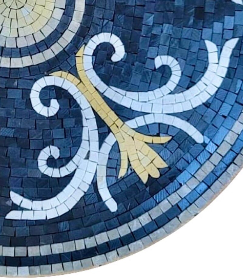 Handmade Mosaic Art - Flower Medallion - Floor Mosaic Tiles - Home Decoration - Mosaic Tile Art - Customization & Sizes Available - Image 2