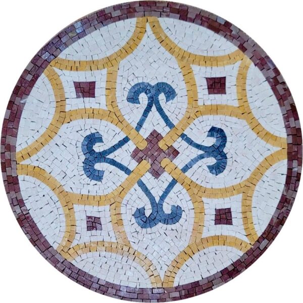 Flower Medallion - Handmade Mosaic Art - Floor Mosaic Tiles - Home Decoration - Mosaic Tile Art - Customization & Sizes Available