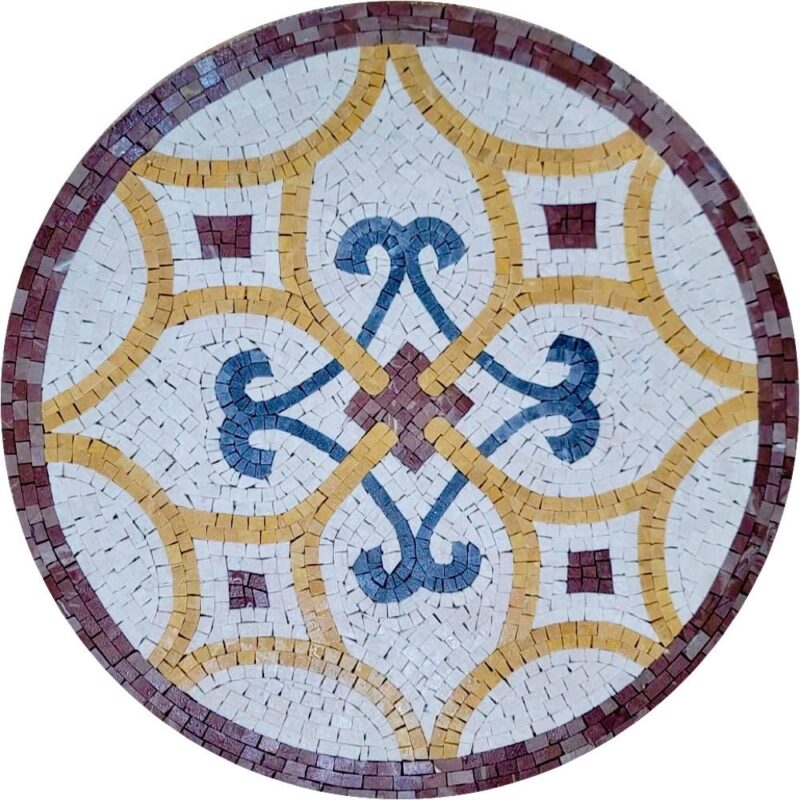 Flower Medallion - Handmade Mosaic Art - Floor Mosaic Tiles - Home Decoration - Mosaic Tile Art - Customization & Sizes Available