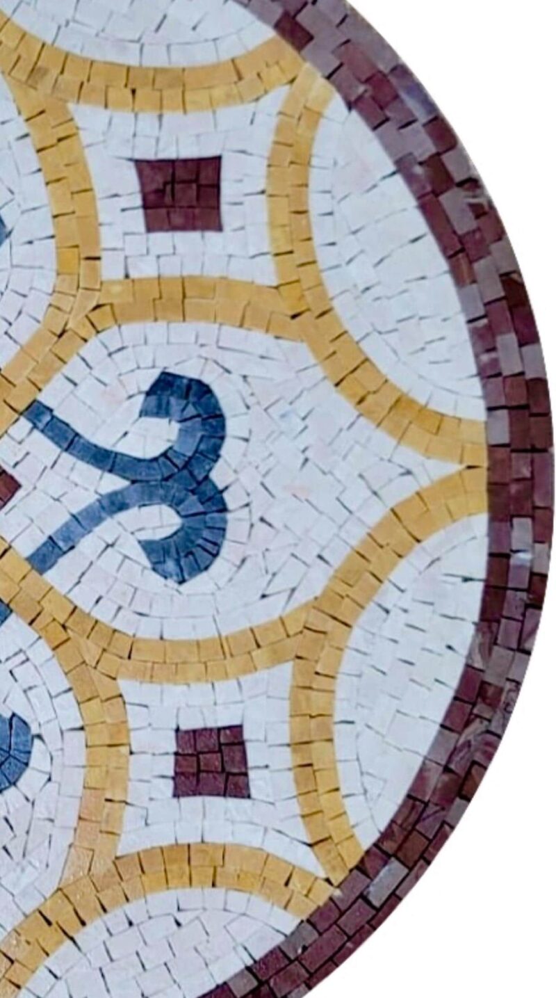 Flower Medallion - Handmade Mosaic Art - Floor Mosaic Tiles - Home Decoration - Mosaic Tile Art - Customization & Sizes Available - Image 2