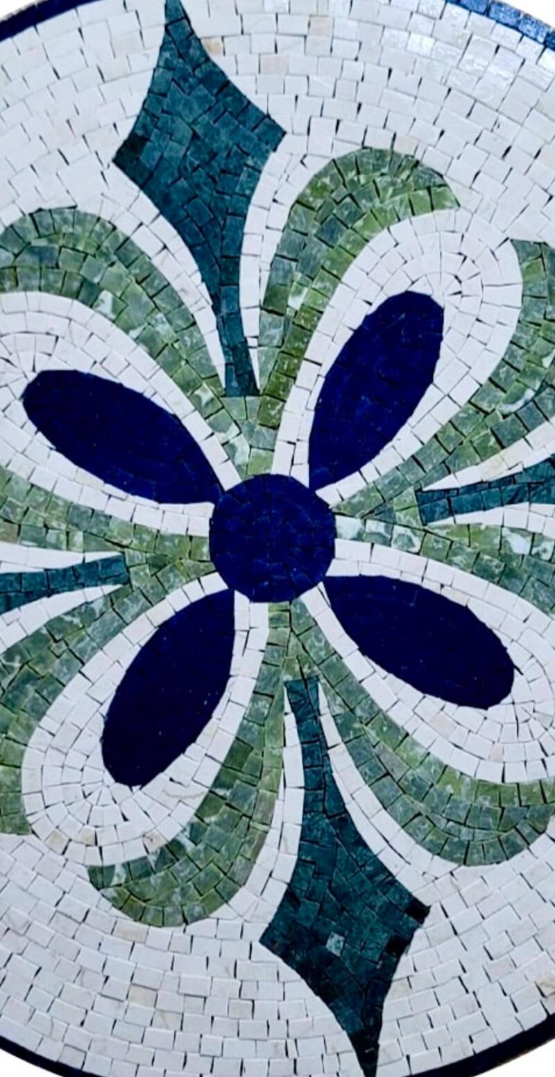 Medallion Decor - 24” Handmade Mosaic Art - Floor Mosaic Tiles - Home Decoration - Mosaic Tile Art - Customization & Sizes Available - Image 3