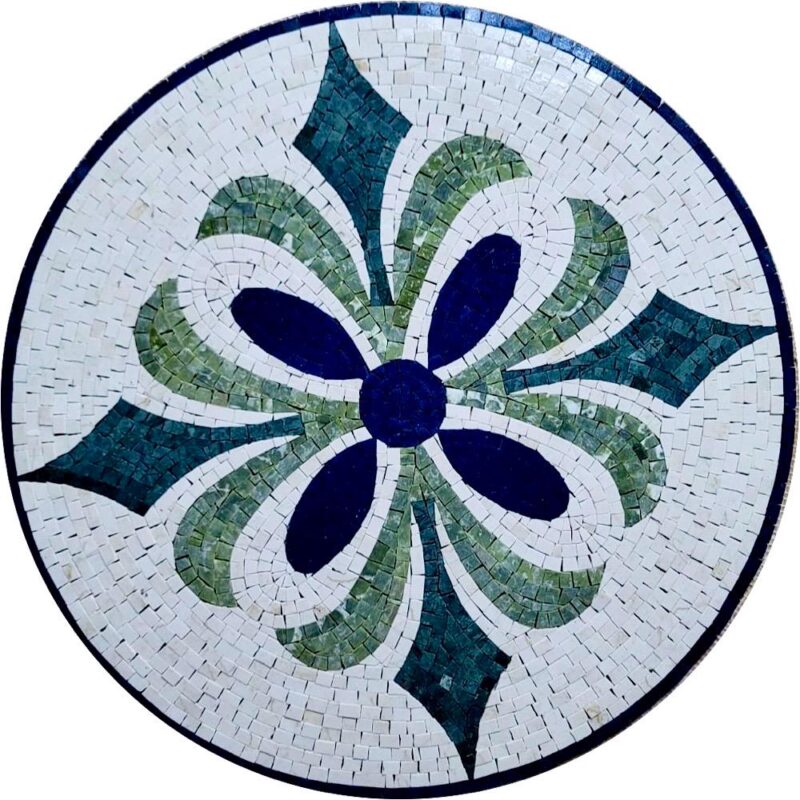 Medallion Decor - 24” Handmade Mosaic Art - Floor Mosaic Tiles - Home Decoration - Mosaic Tile Art - Customization & Sizes Available