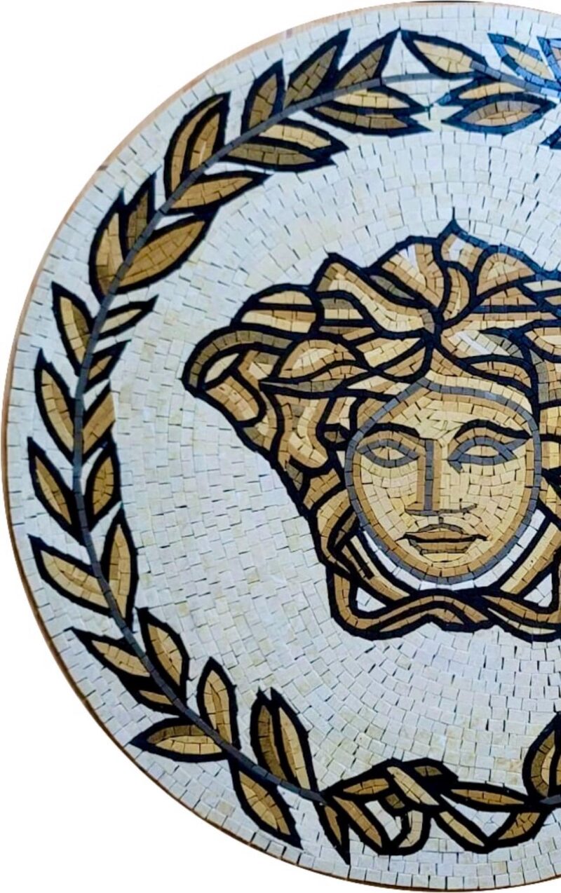 Medusa Medallion - 24” Handmade Mosaic Art - Floor Mosaic Tiles - Home Decoration - Mosaic Tile Art - Customization & Sizes Available - Image 3