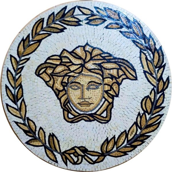 Medusa Medallion - 24” Handmade Mosaic Art - Floor Mosaic Tiles - Home Decoration - Mosaic Tile Art - Customization & Sizes Available