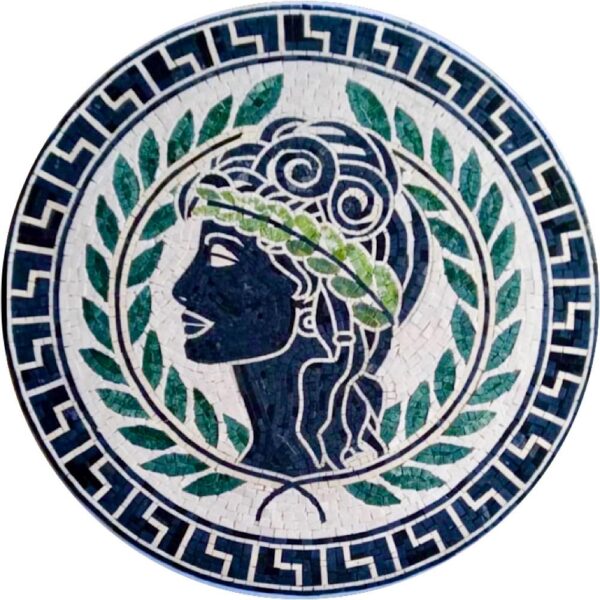 Black Medusa Medallion - 24” Handmade Mosaic Art - Floor Mosaic Tiles - Home Decoration - Mosaic Tile Art - Customization & Sizes Available