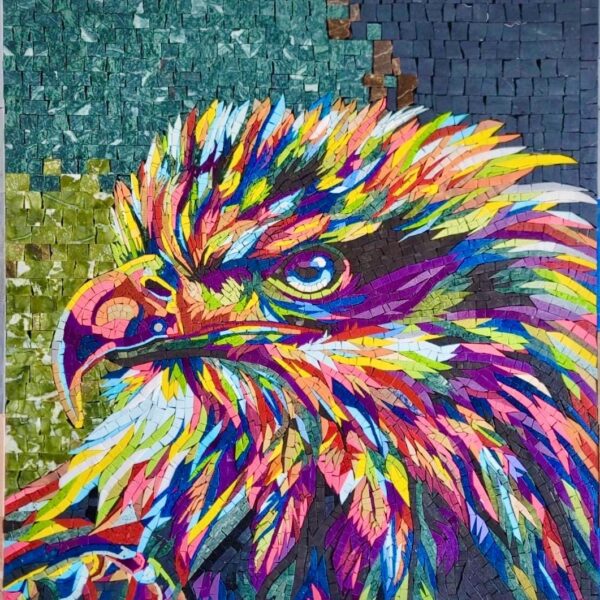BALD EAGLE ART - Handmade Mosaic Art - Unique Design - Wall Decoration - Interior Home/Office Decor - Stone Art - Custom Sizes Available