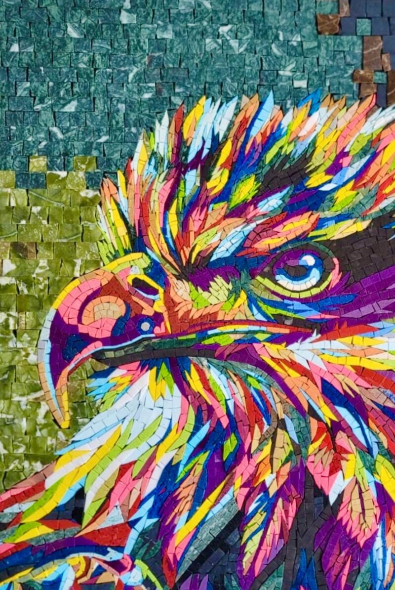 BALD EAGLE ART - Handmade Mosaic Art - Unique Design - Wall Decoration - Interior Home/Office Decor - Stone Art - Custom Sizes Available - Image 3