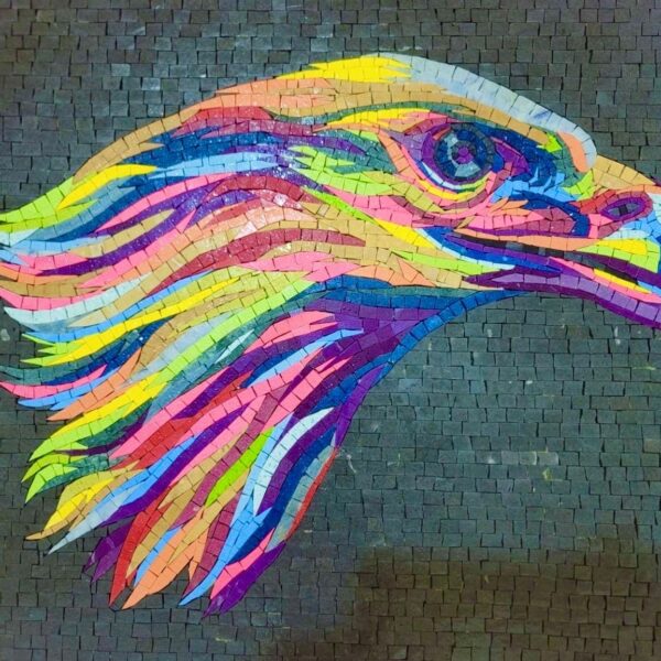 RADIANT BALD EAGLE - Handmade Mosaic Art - Unique Design- Wall Decoration - Interior Home/Office Decor - Stone Art - Custom Sizes Available