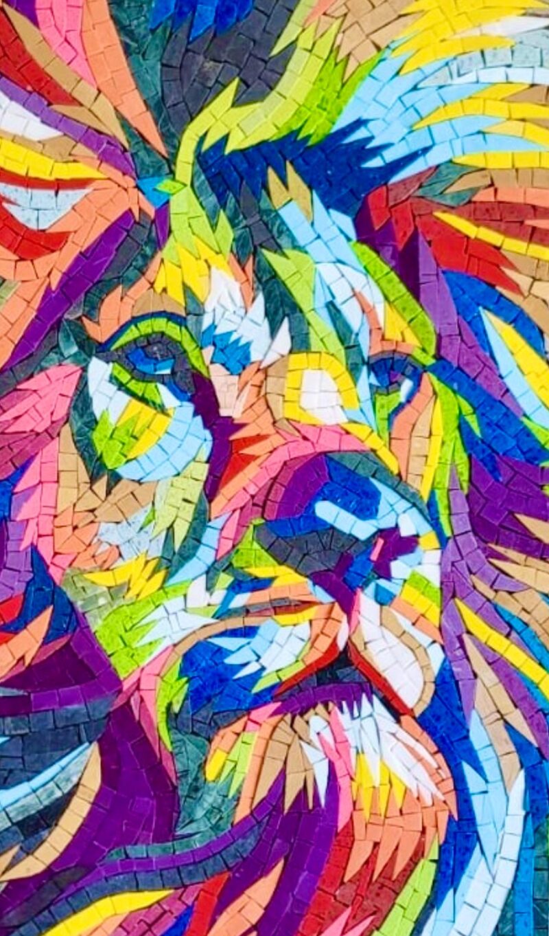 RADIANT LION ART - Handmade Mosaic Art - Unique Design - Wall Decoration - Interior Home/Office Decor - Stone Art - Custom Sizes Available - Image 3