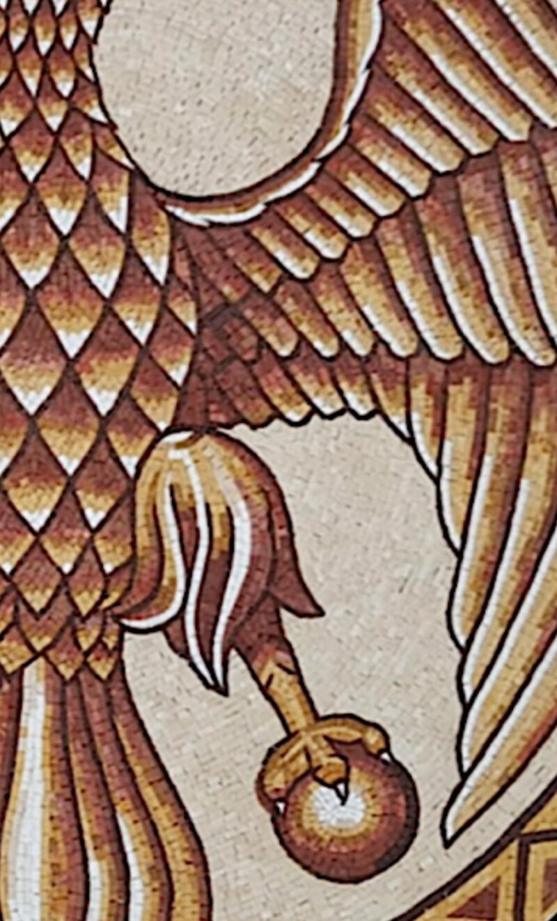 Double Headed Eagle - Handmade Mosaic Art Medallion - Floor Mosaic Tiles - Home Decoration - Mosaic Tile Art - Entryway Decor - Any Size - Image 3