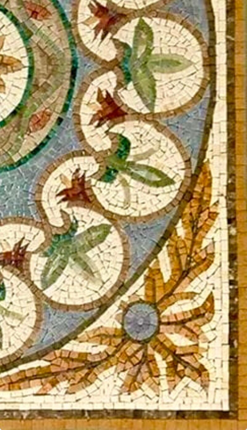 MARBLE FLOOR INLAY - Natural Stone - Floral Mosaic Tile Art - Home Decoration - Stone Mosaic Accent - Custom Size - Entry Hall Medallion - Image 3